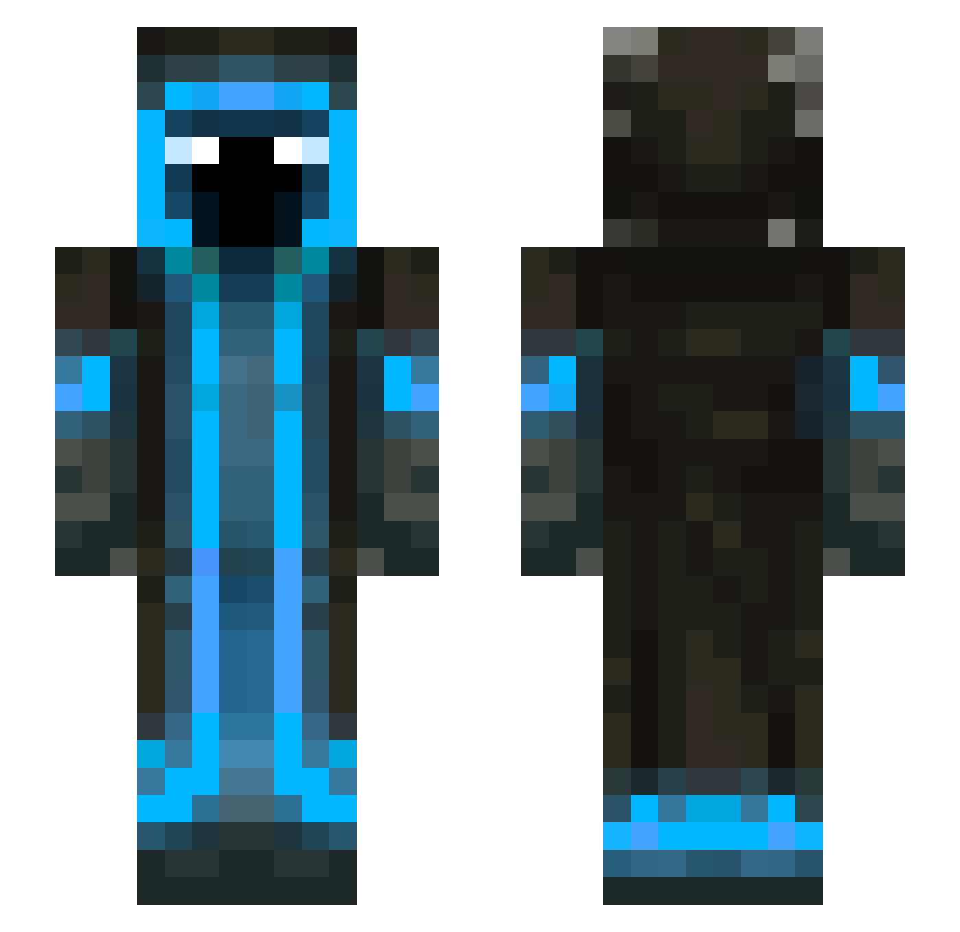 Das2much333 Minecraft skin, front and back view