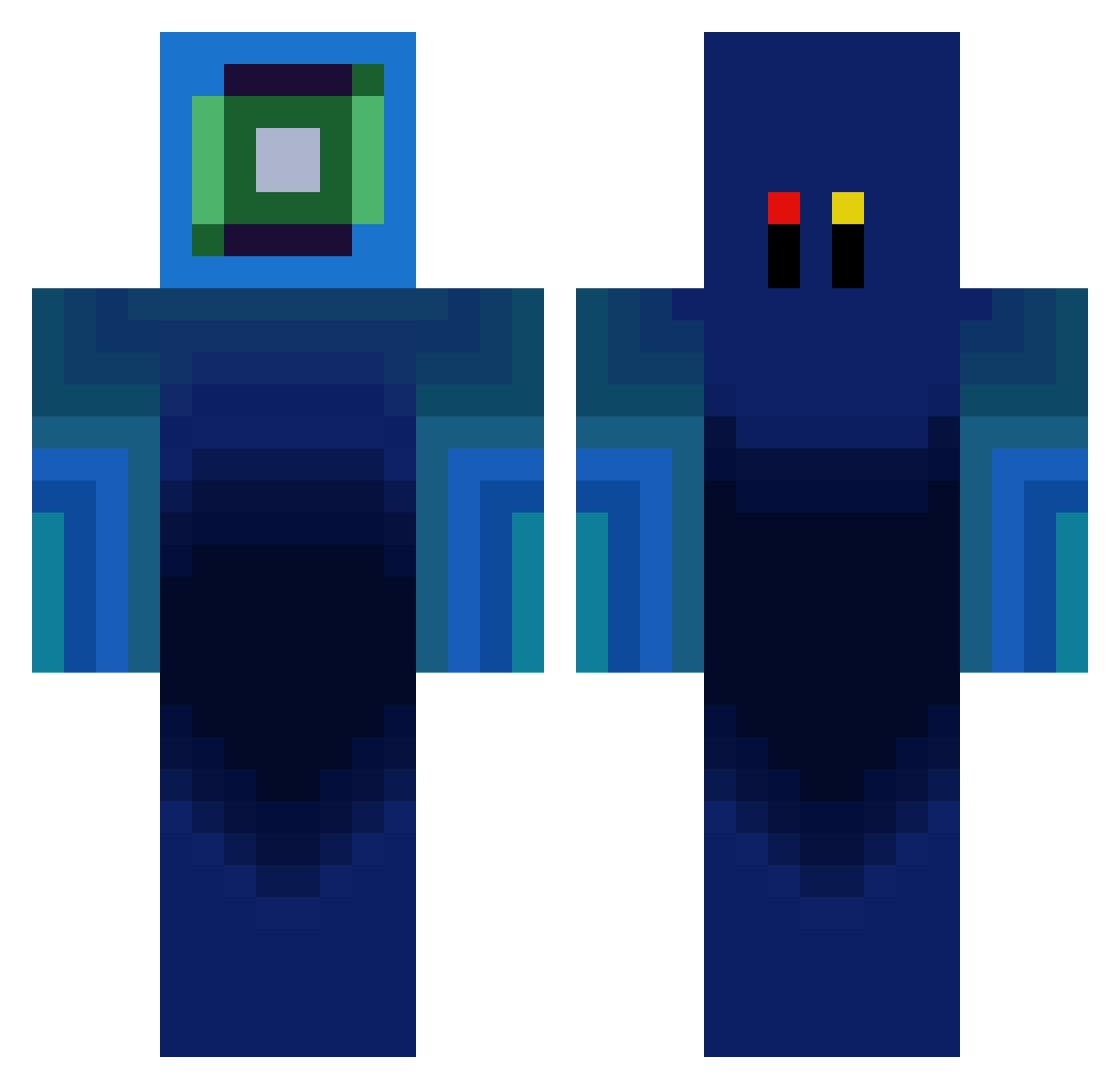 TurnipCooker Minecraft skin, front and back view