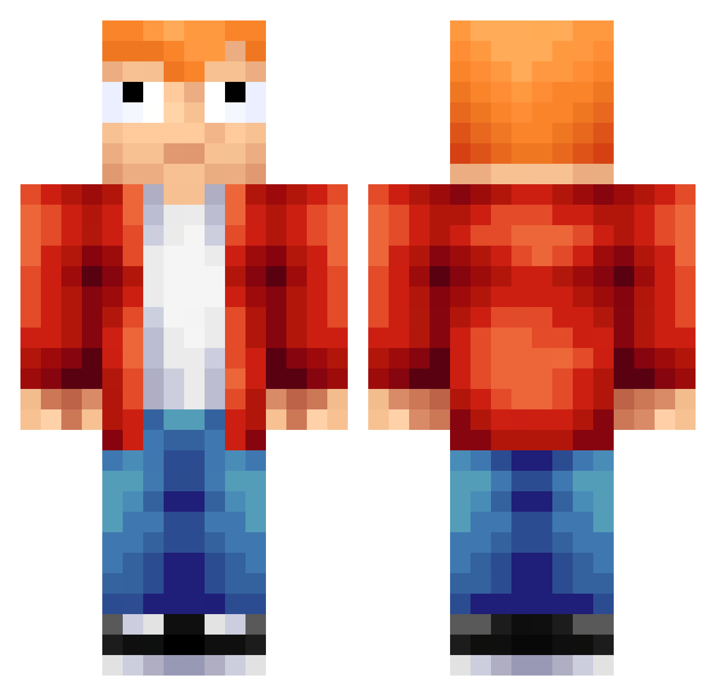 bamskeria Minecraft skin, front and back view