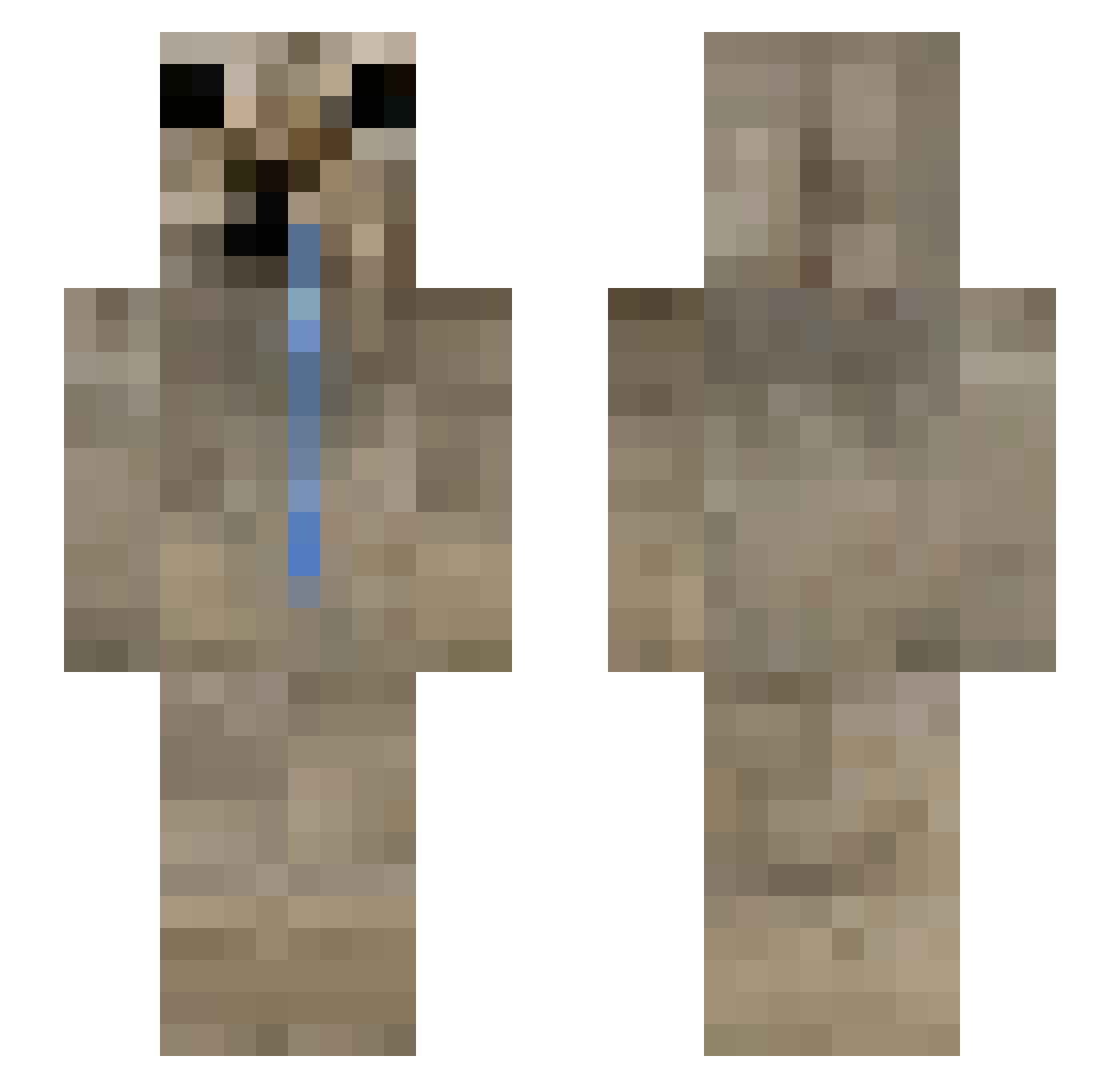 melatonul Minecraft skin, front and back view