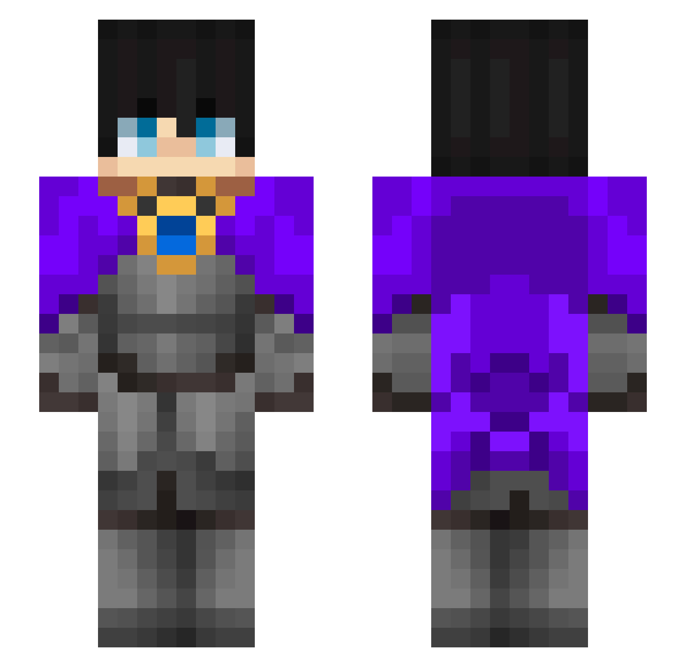 ArdentMC Minecraft skin, front and back view