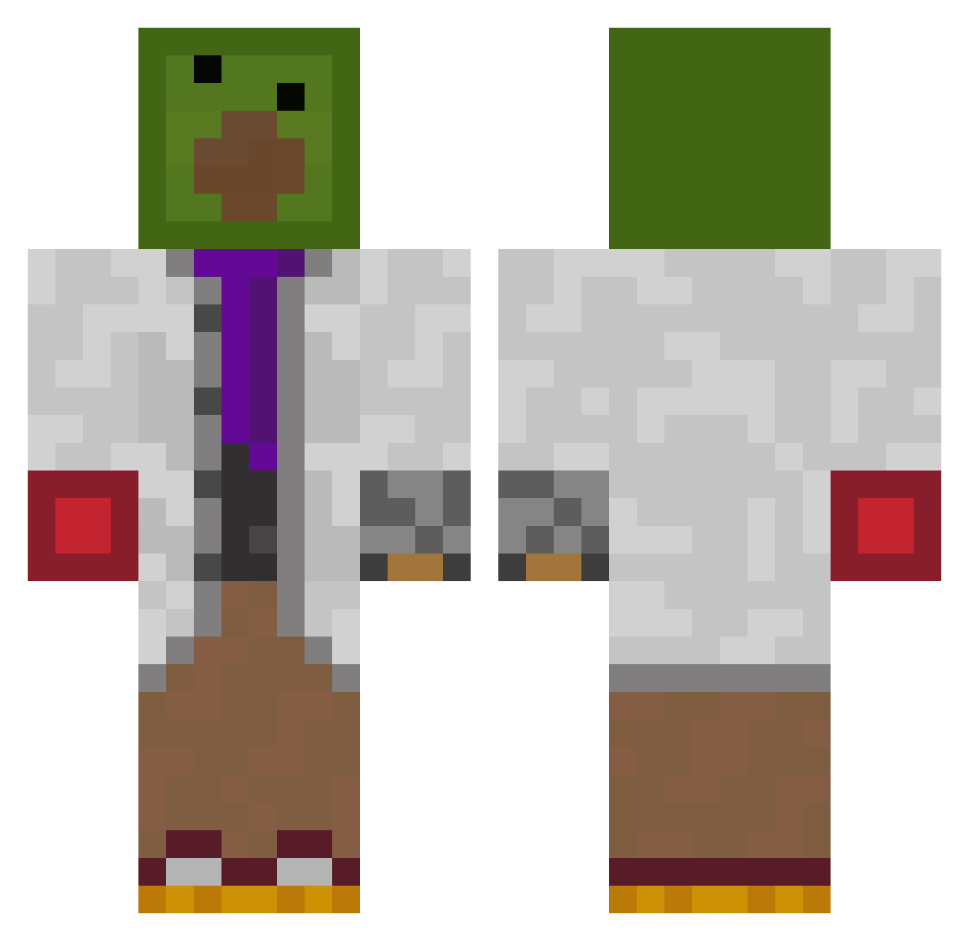 avakaduh Minecraft skin, front and back view