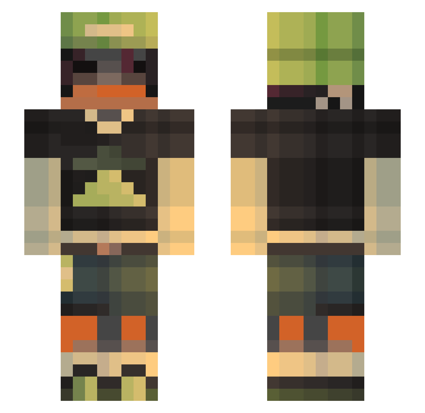 N1KOEXE Minecraft skin, front and back view