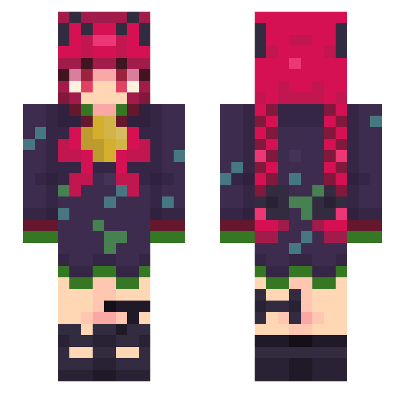 CuteYokai Minecraft skin, front and back view