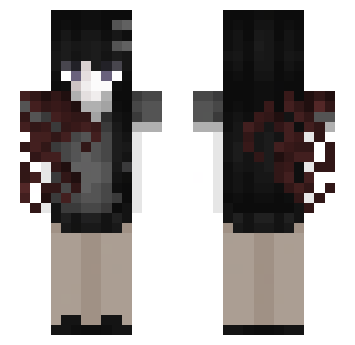menordesenvolto Minecraft skin, front and back view
