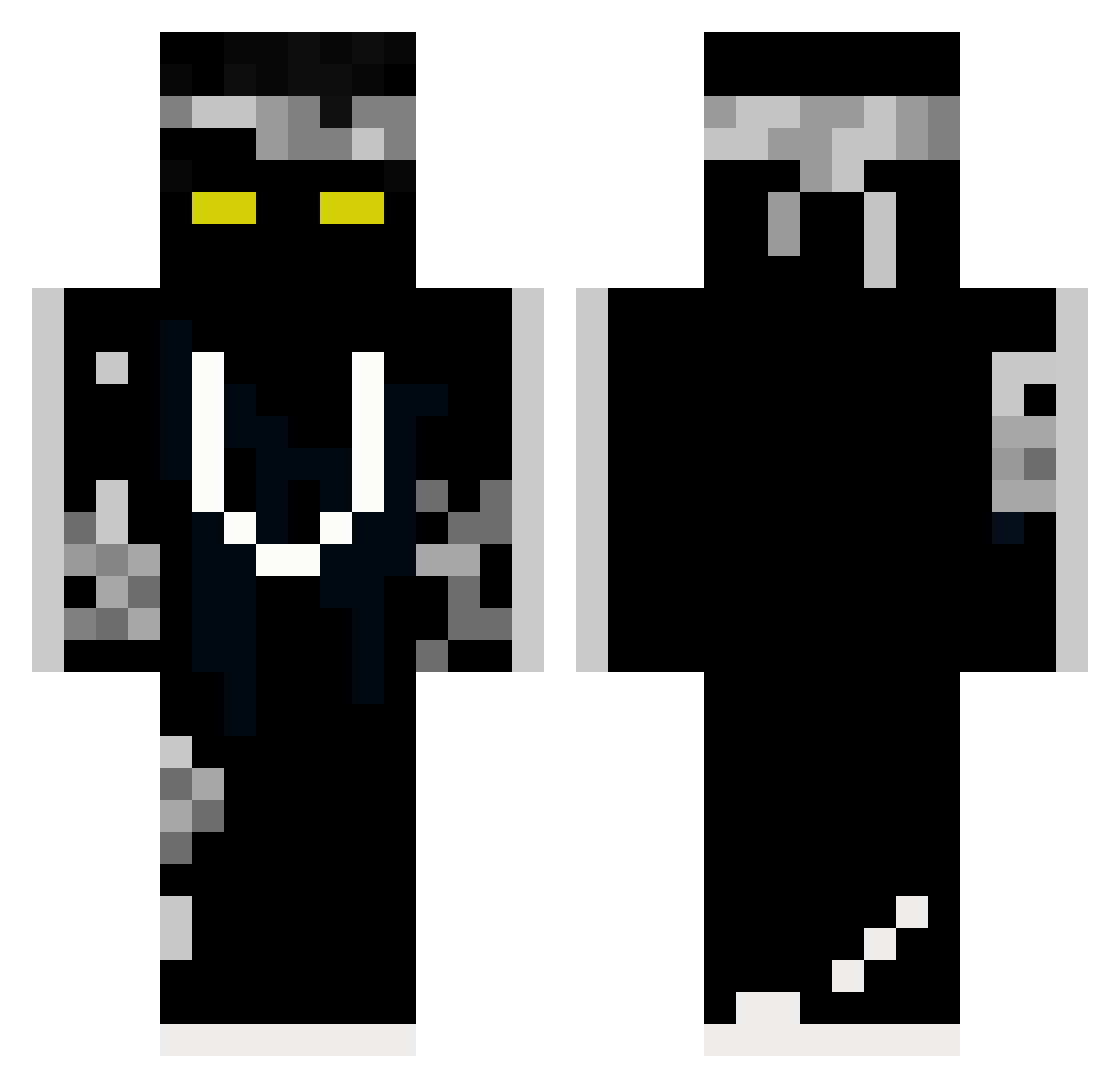 S0L075 Minecraft skin, front and back view