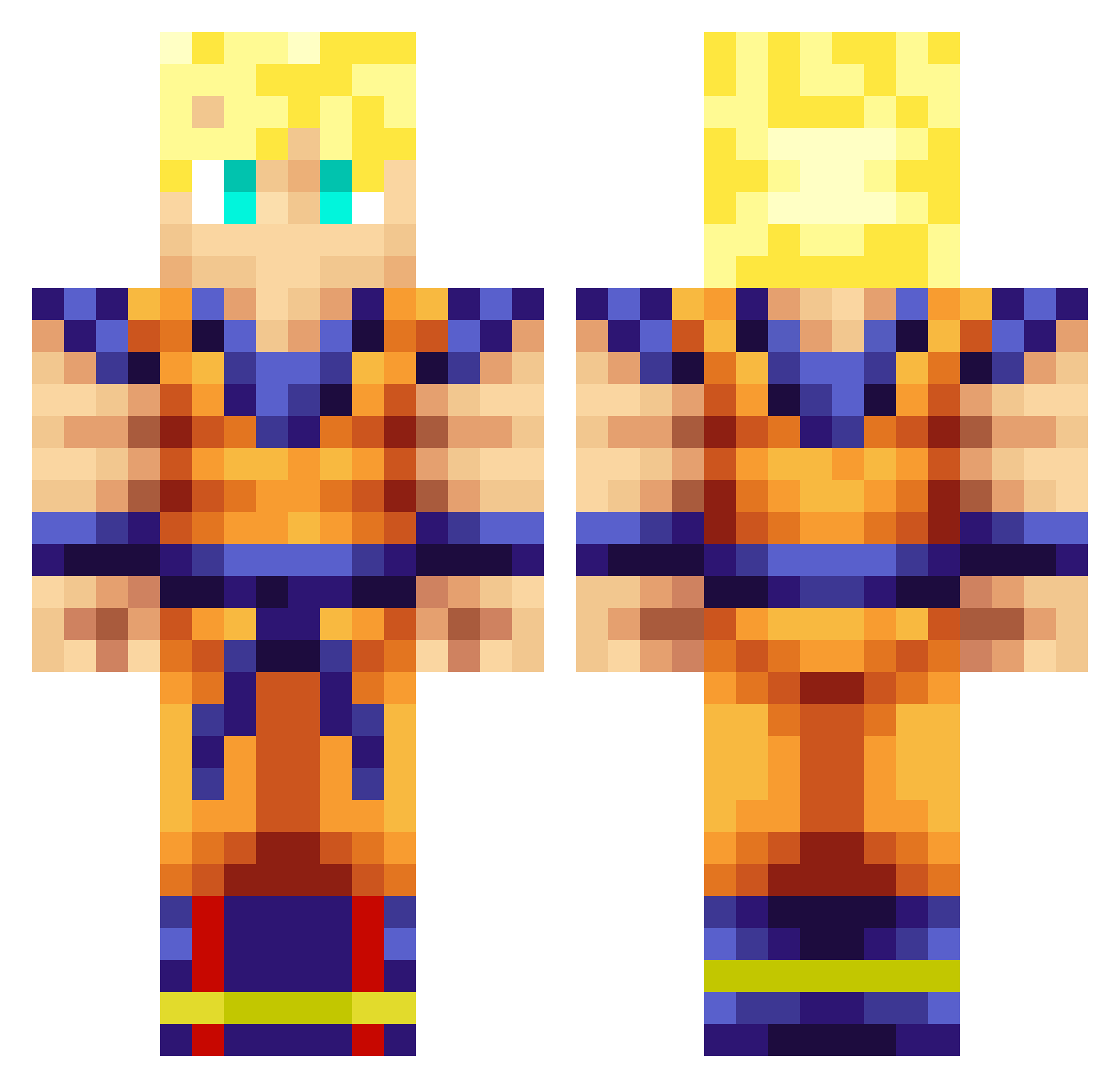 Gojitdk Minecraft skin, front and back view