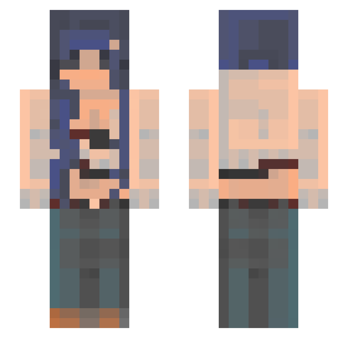 Artsiysheep Minecraft skin, front and back view