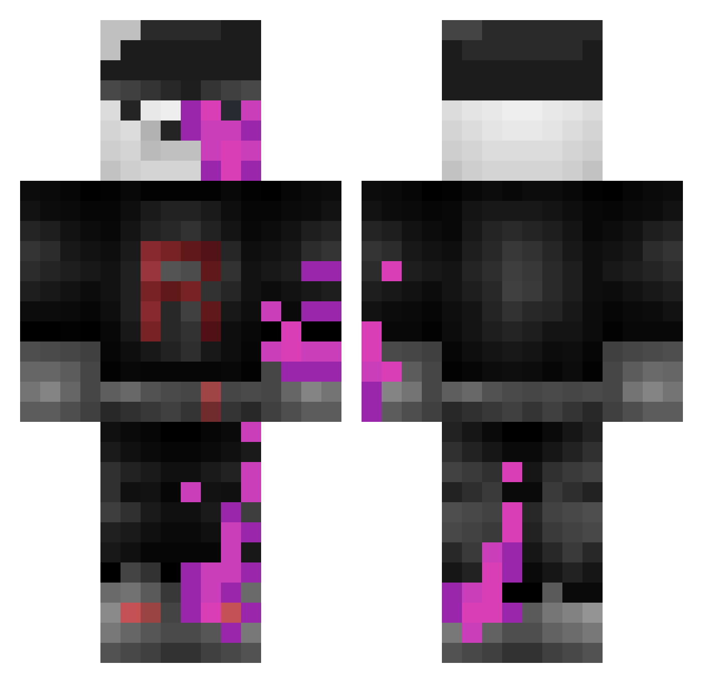 Sannekko Minecraft skin, front and back view