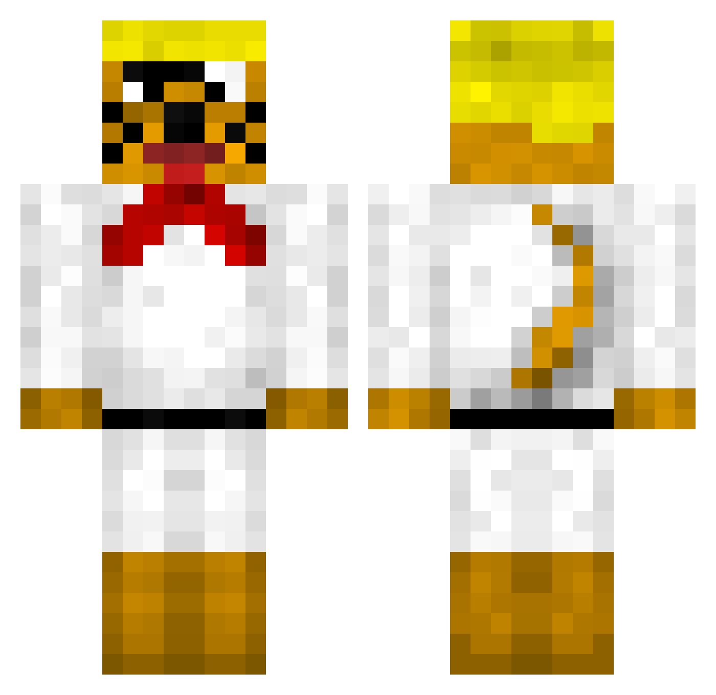 Musketiere Minecraft skin, front and back view