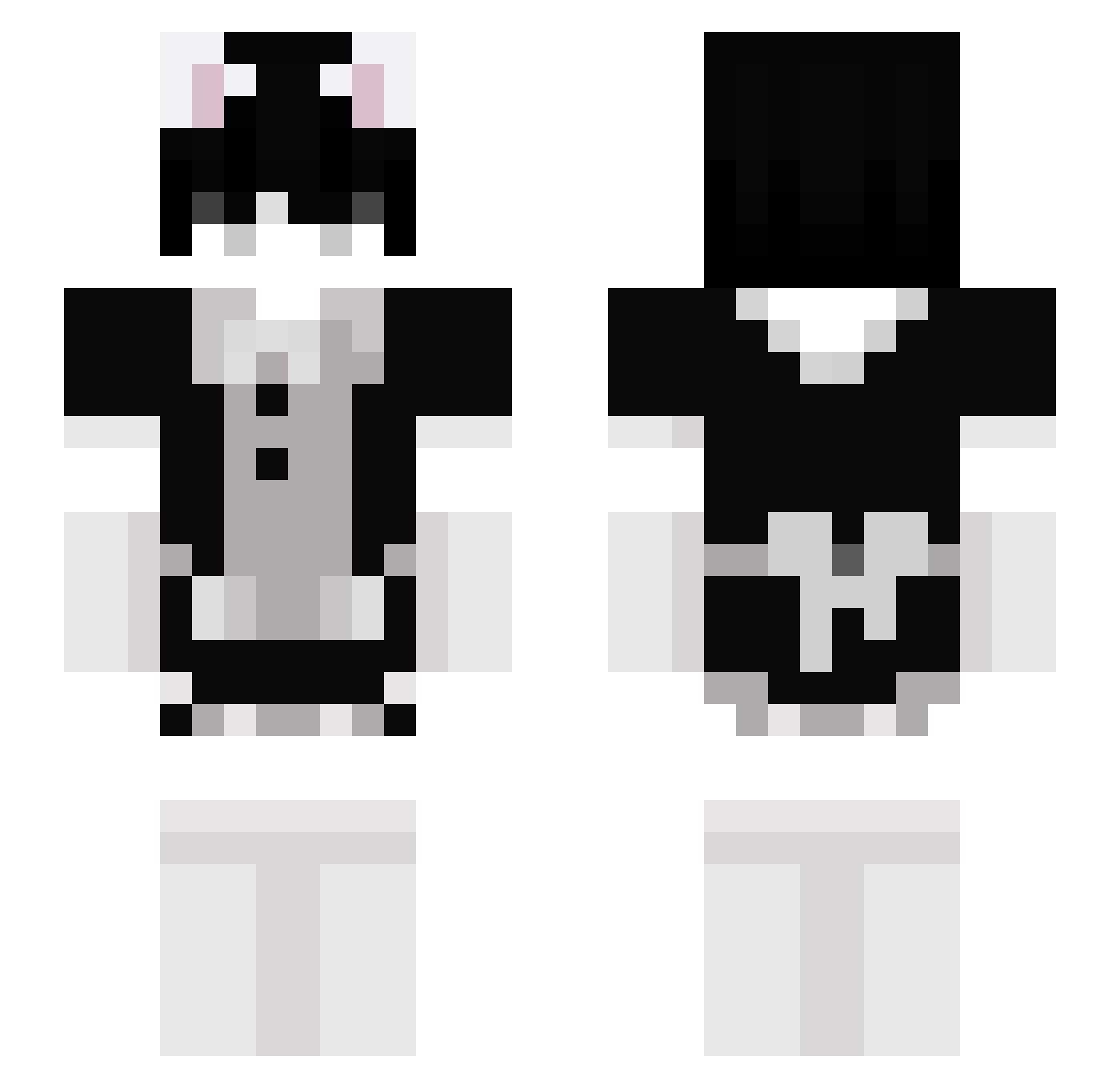 Viridyn Minecraft skin, front and back view