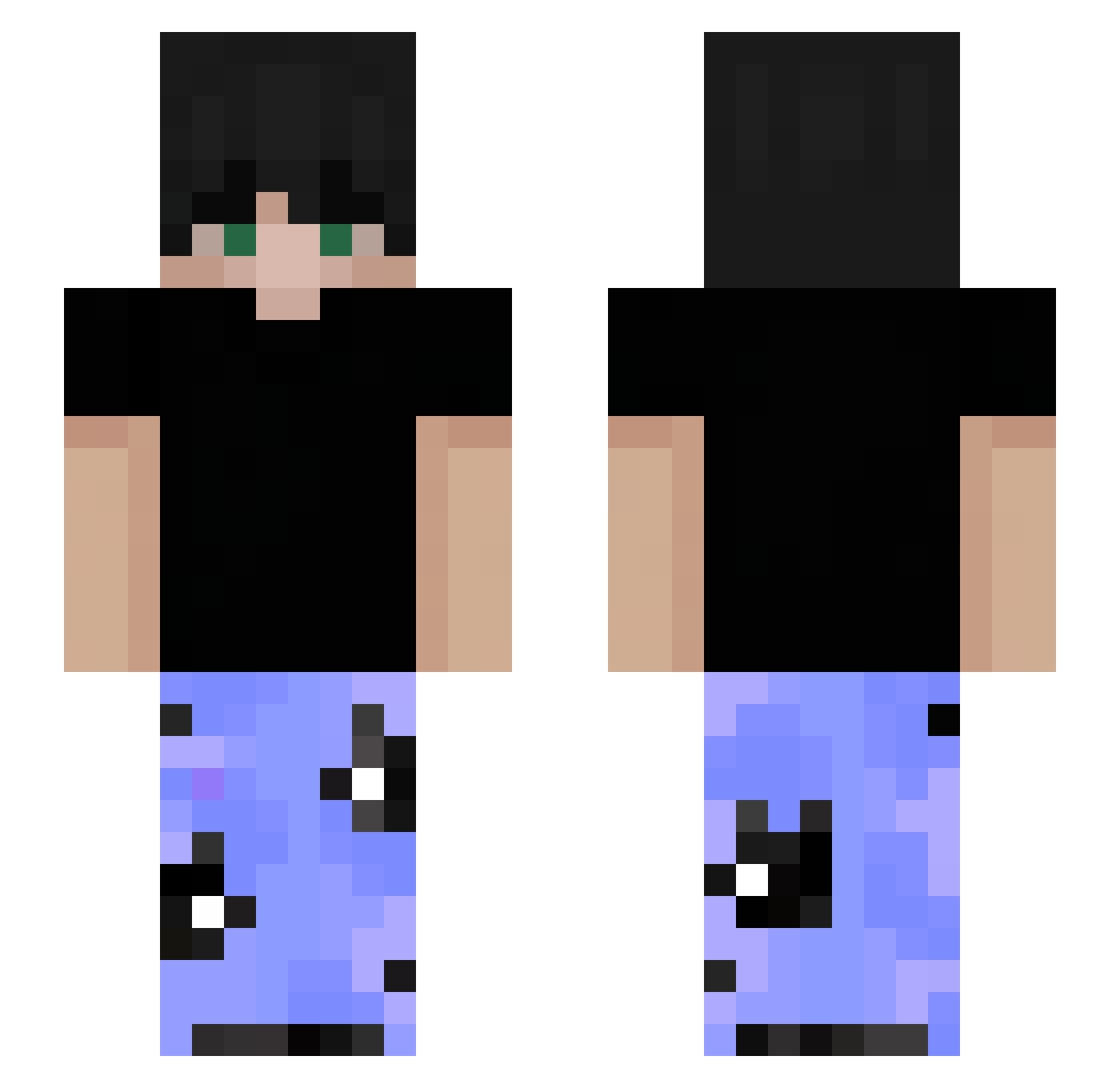 XShqdw Minecraft skin, front and back view