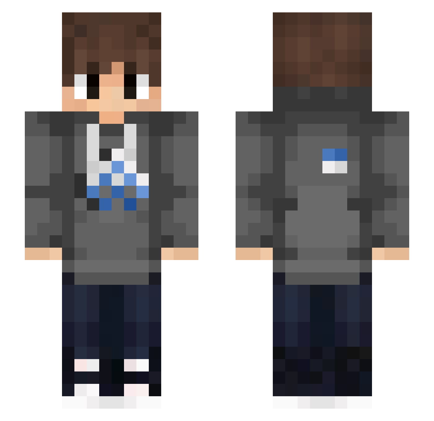 Speedrift Minecraft skin, front and back view