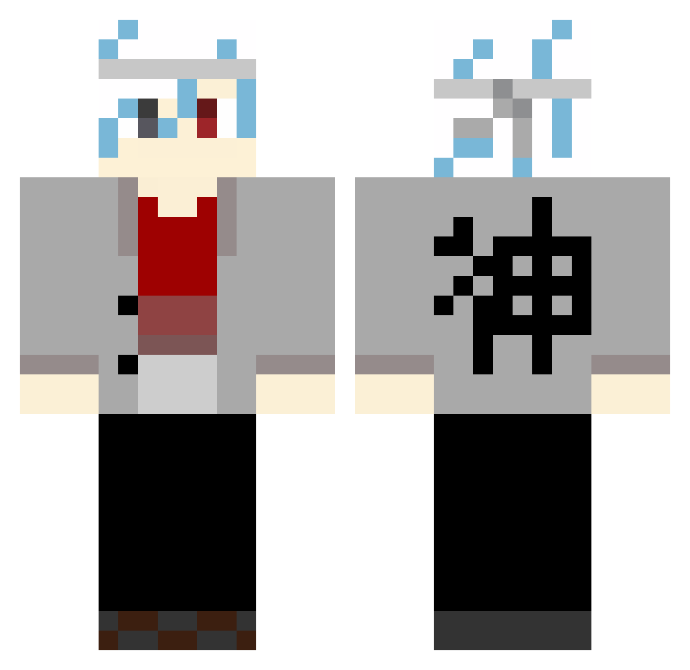 IceSnow602 Minecraft skin, front and back view