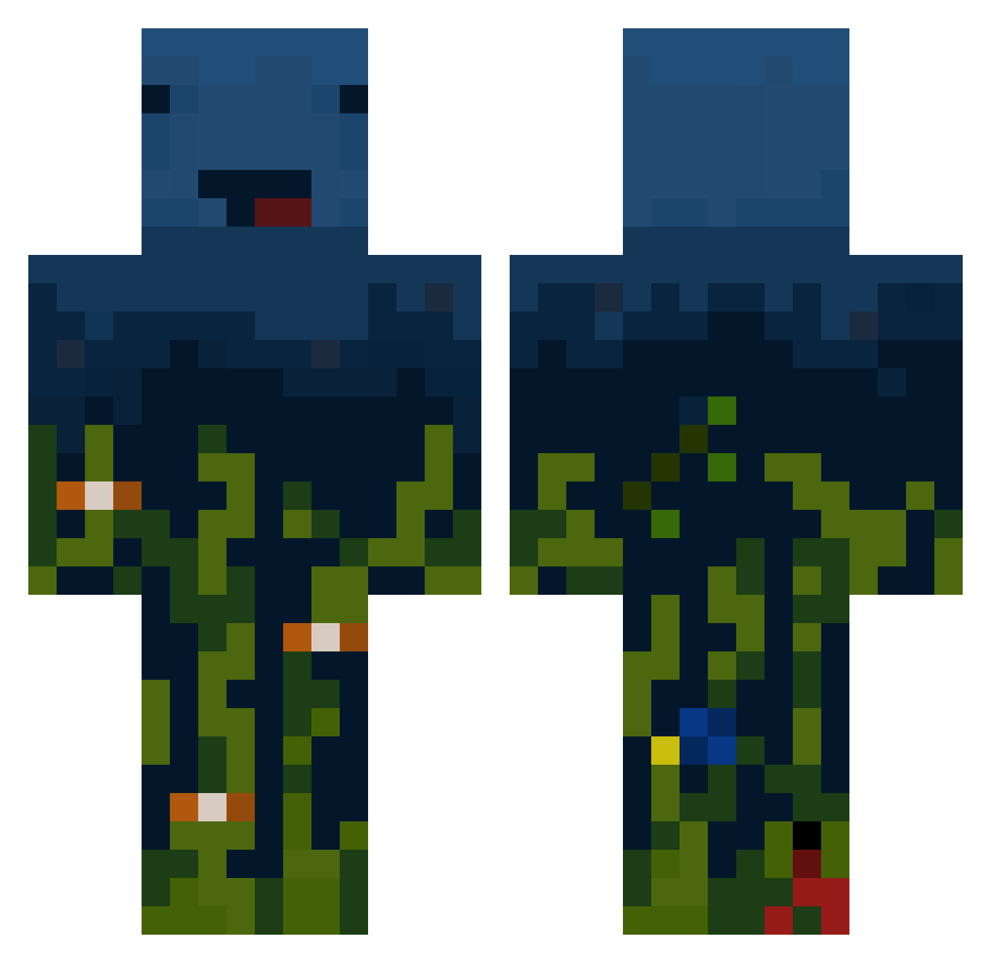 pestofarfalle Minecraft skin, front and back view