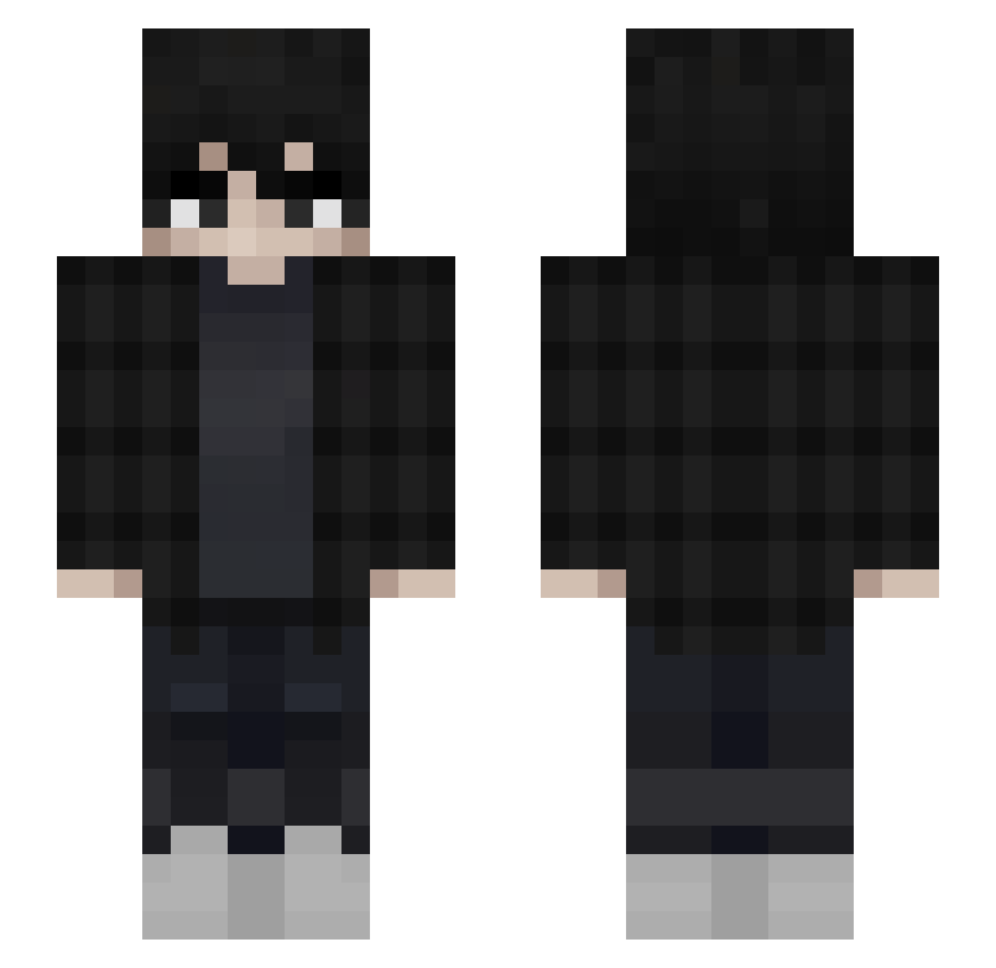 ZHEG0D Minecraft skin, front and back view
