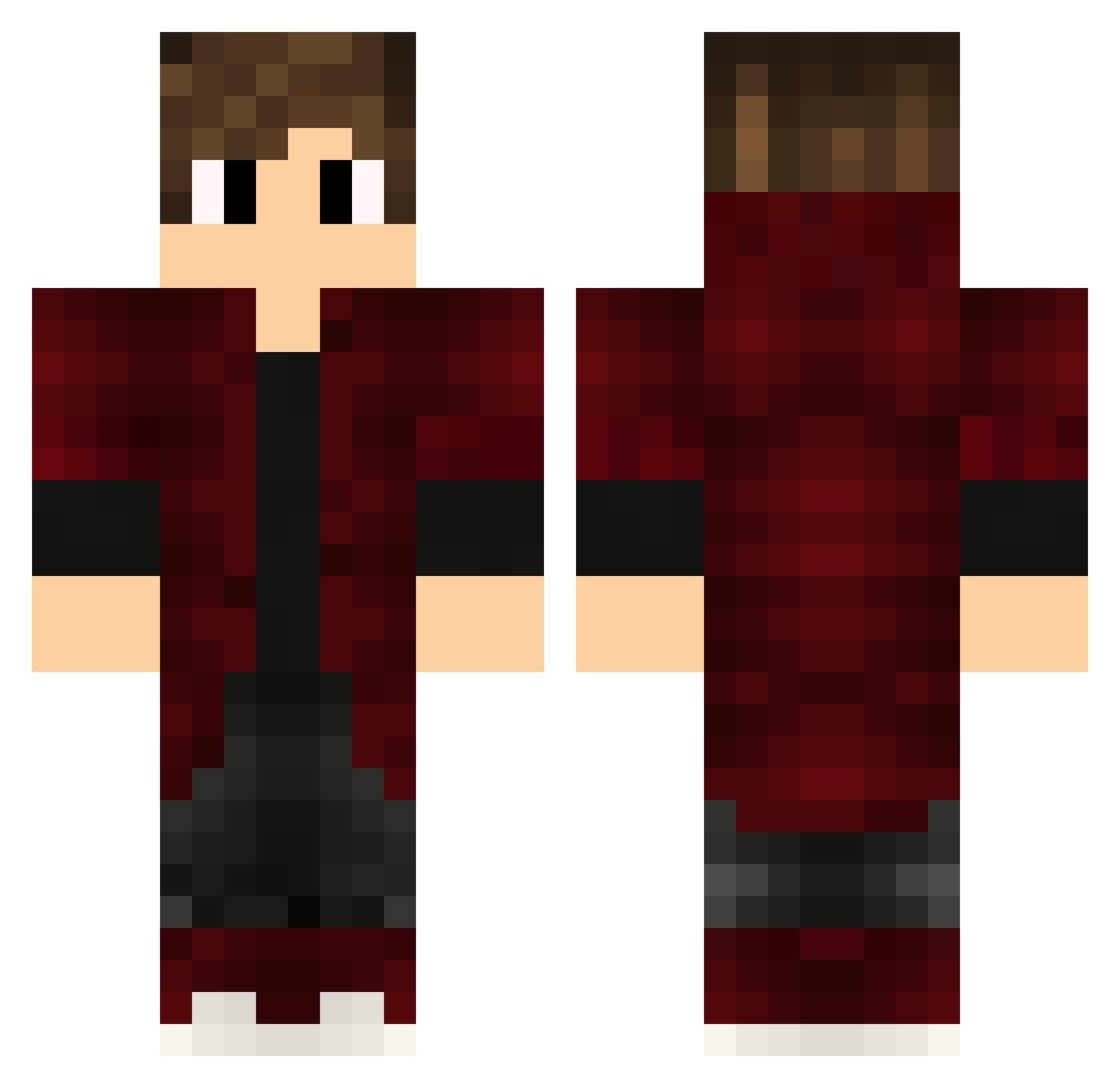 not_hamoze Minecraft skin, front and back view