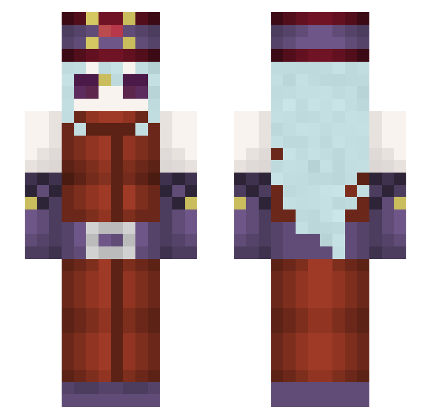 SrSeik Minecraft skin, front and back view