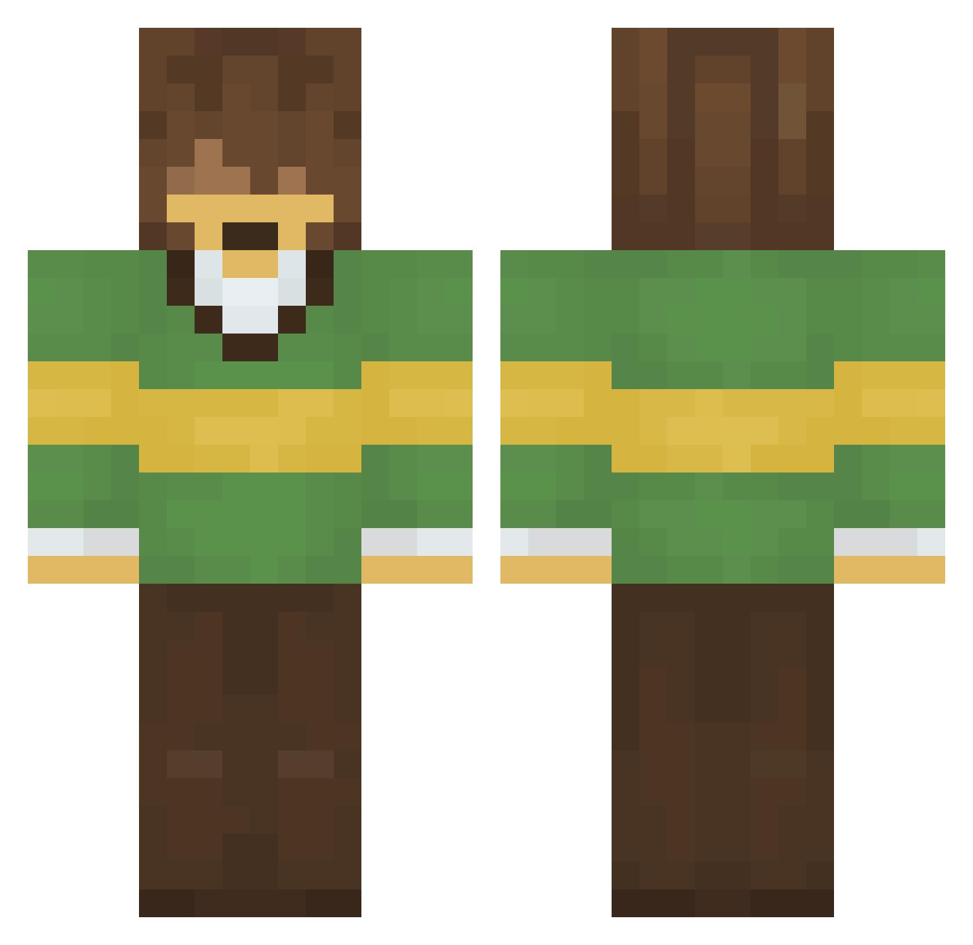 RhinosarusRex Minecraft skin, front and back view