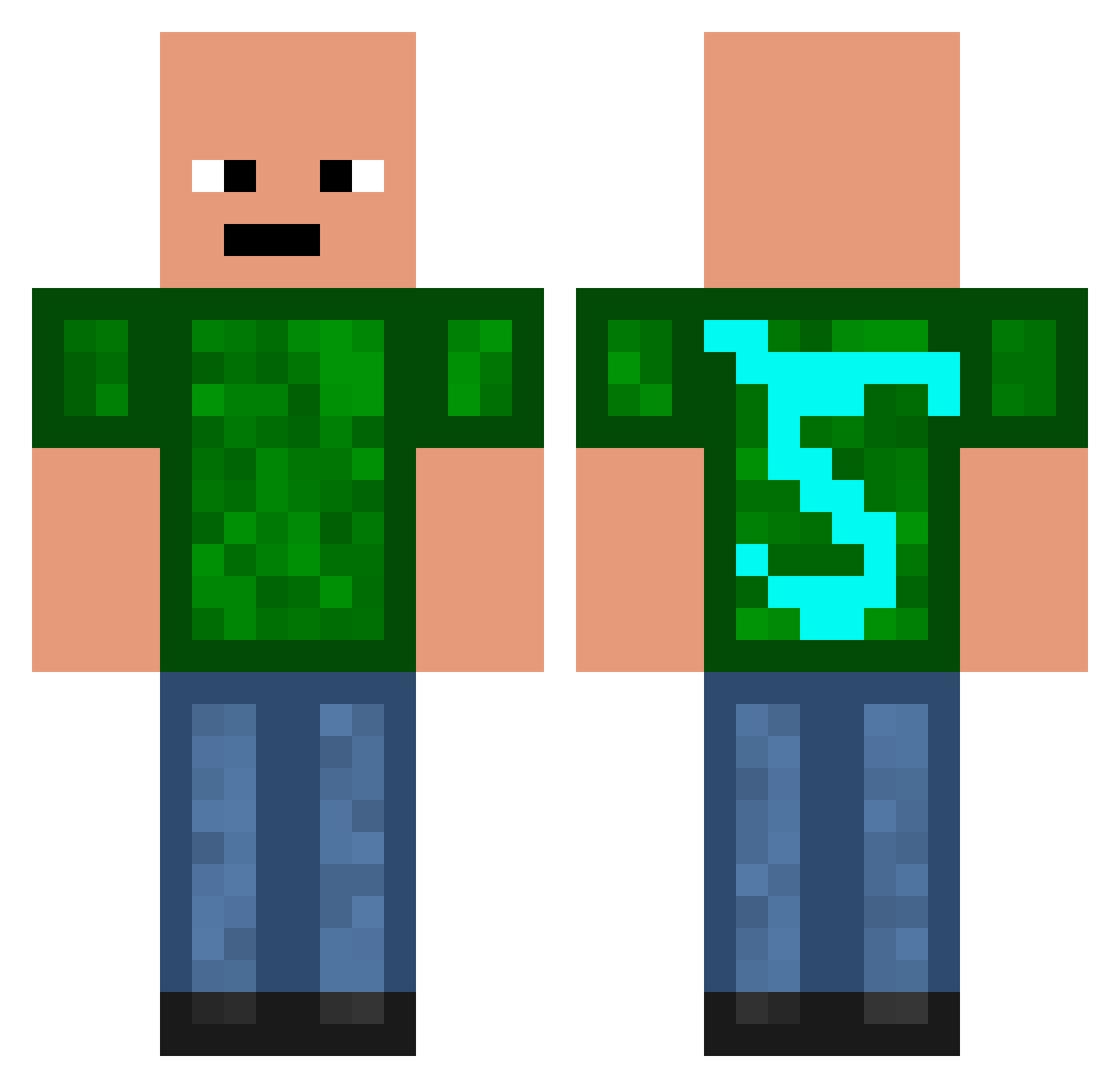 Tage934 Minecraft skin, front and back view