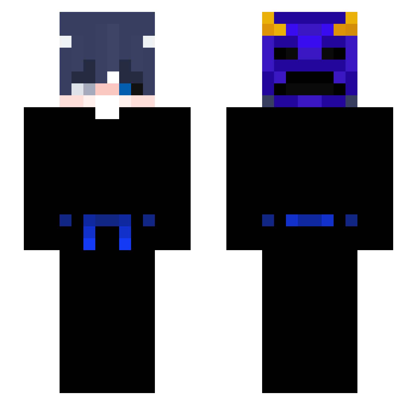 kbzxzz Minecraft skin, front and back view