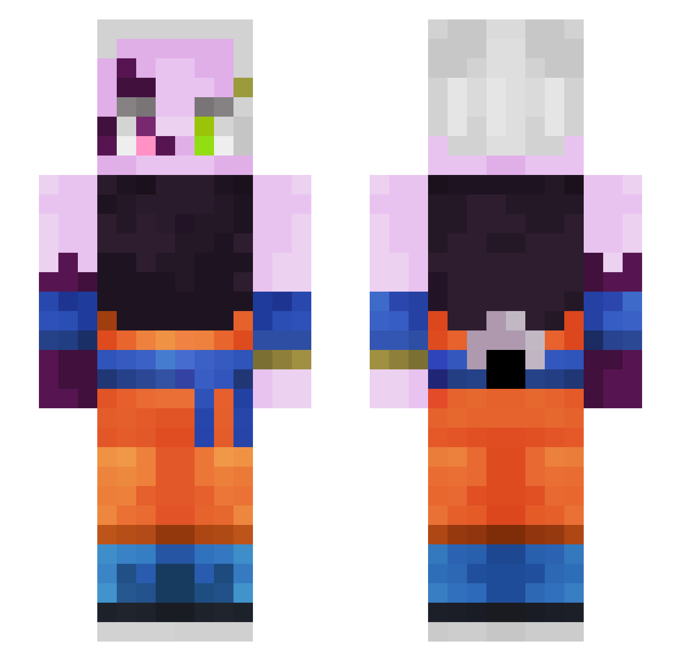 LeEnder Minecraft skin, front and back view