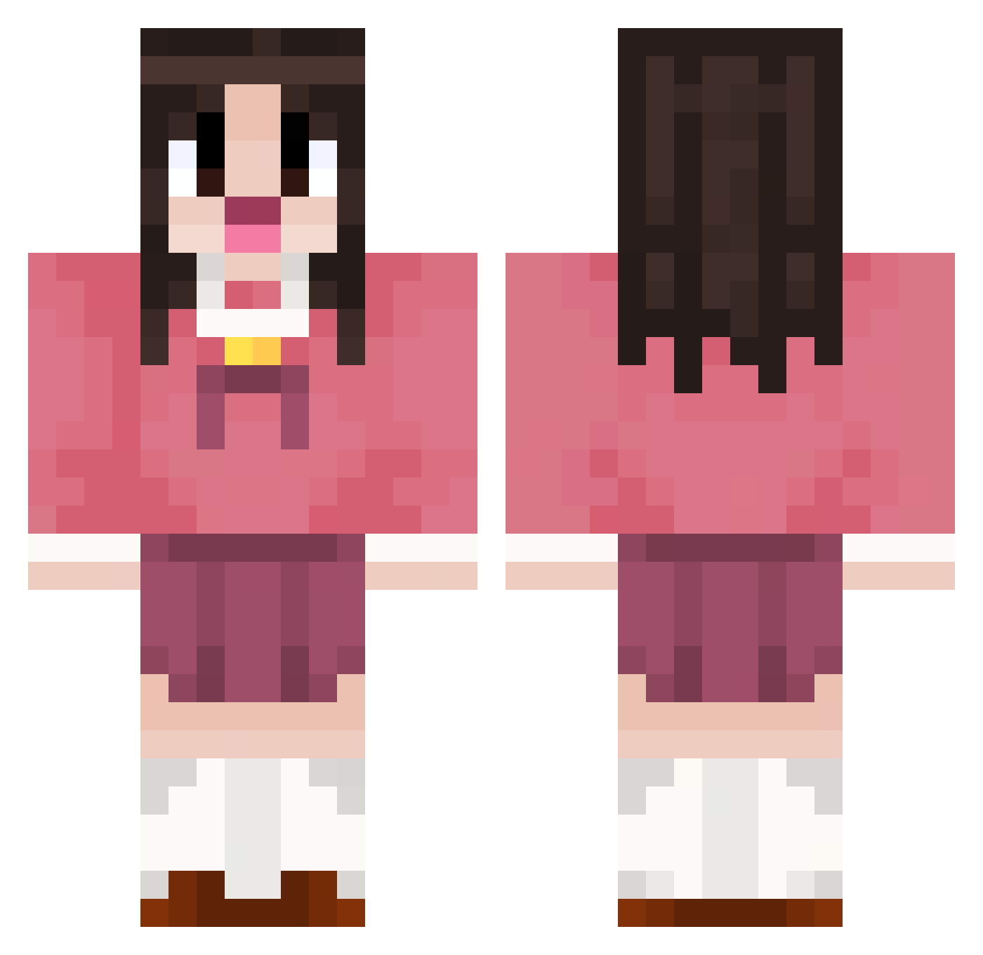 ya_chereshnya Minecraft skin, front and back view
