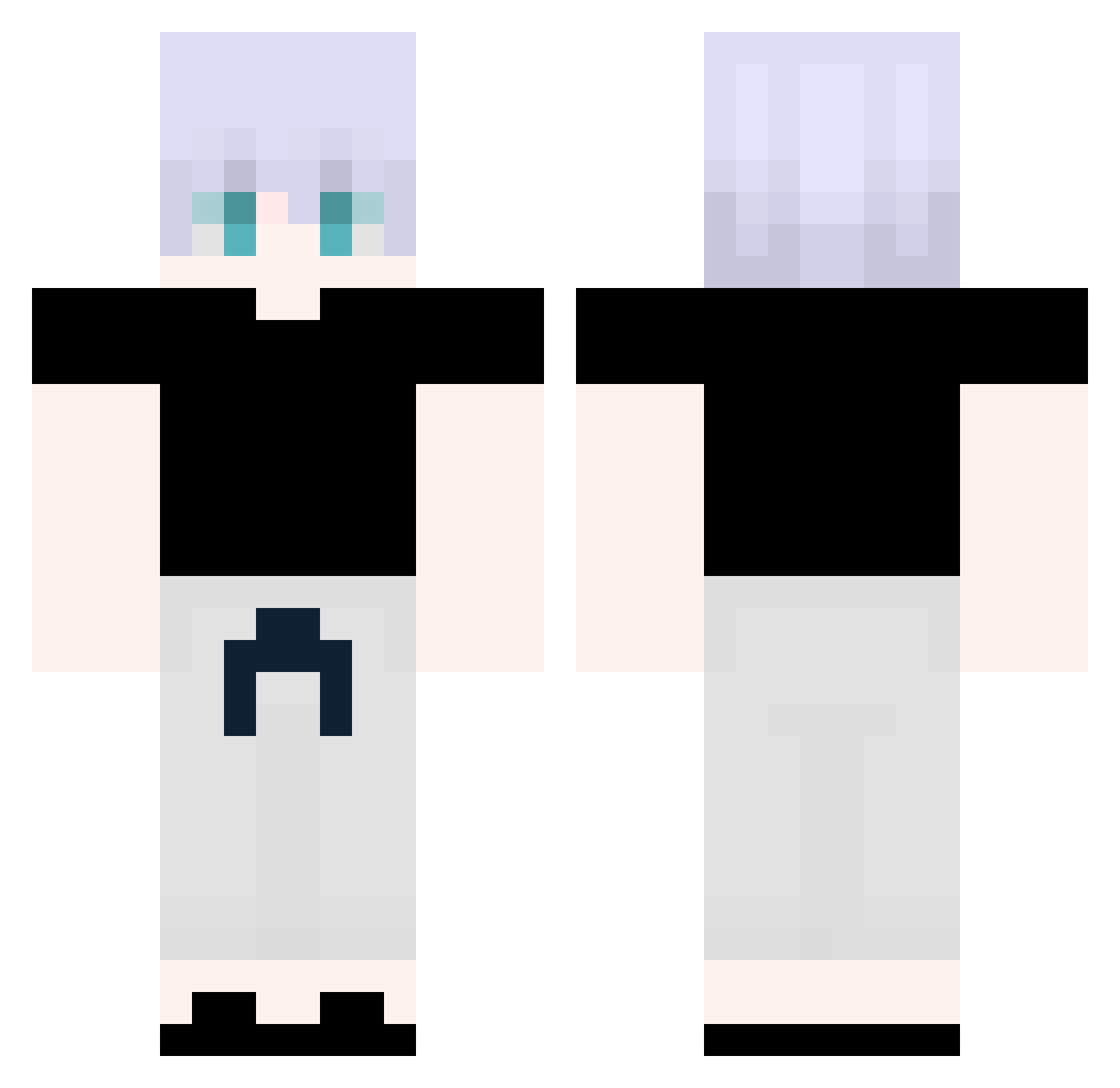 zerrotow Minecraft skin, front and back view