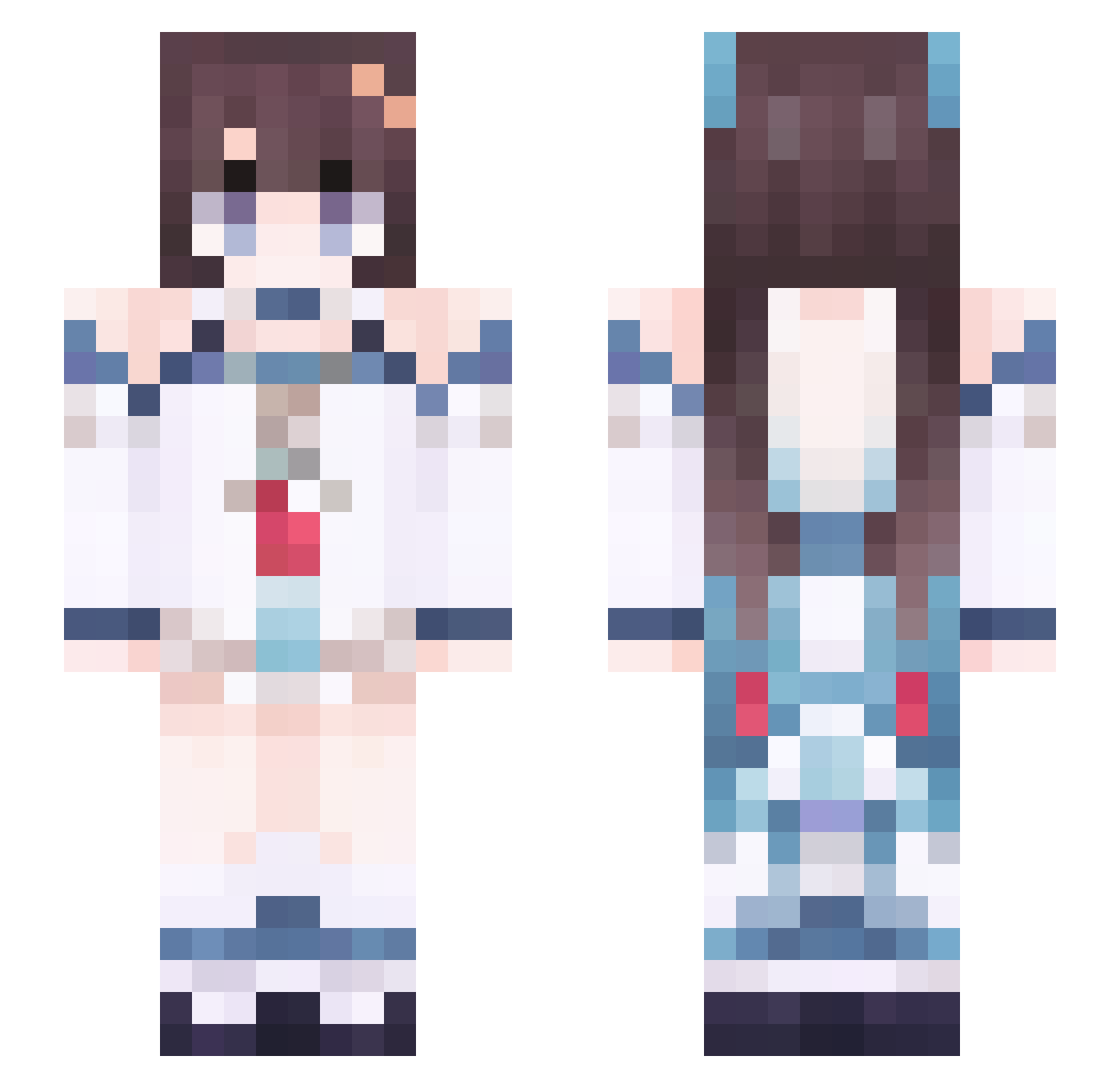 LMluo Minecraft skin, front and back view
