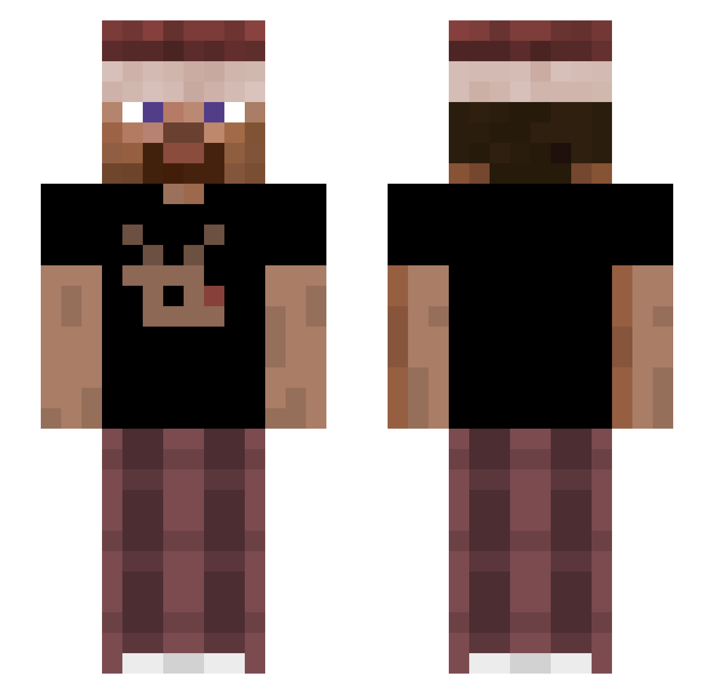 NicLover69 Minecraft skin, front and back view