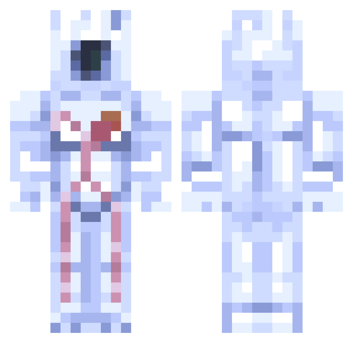 Flamesilk Minecraft skin, front and back view