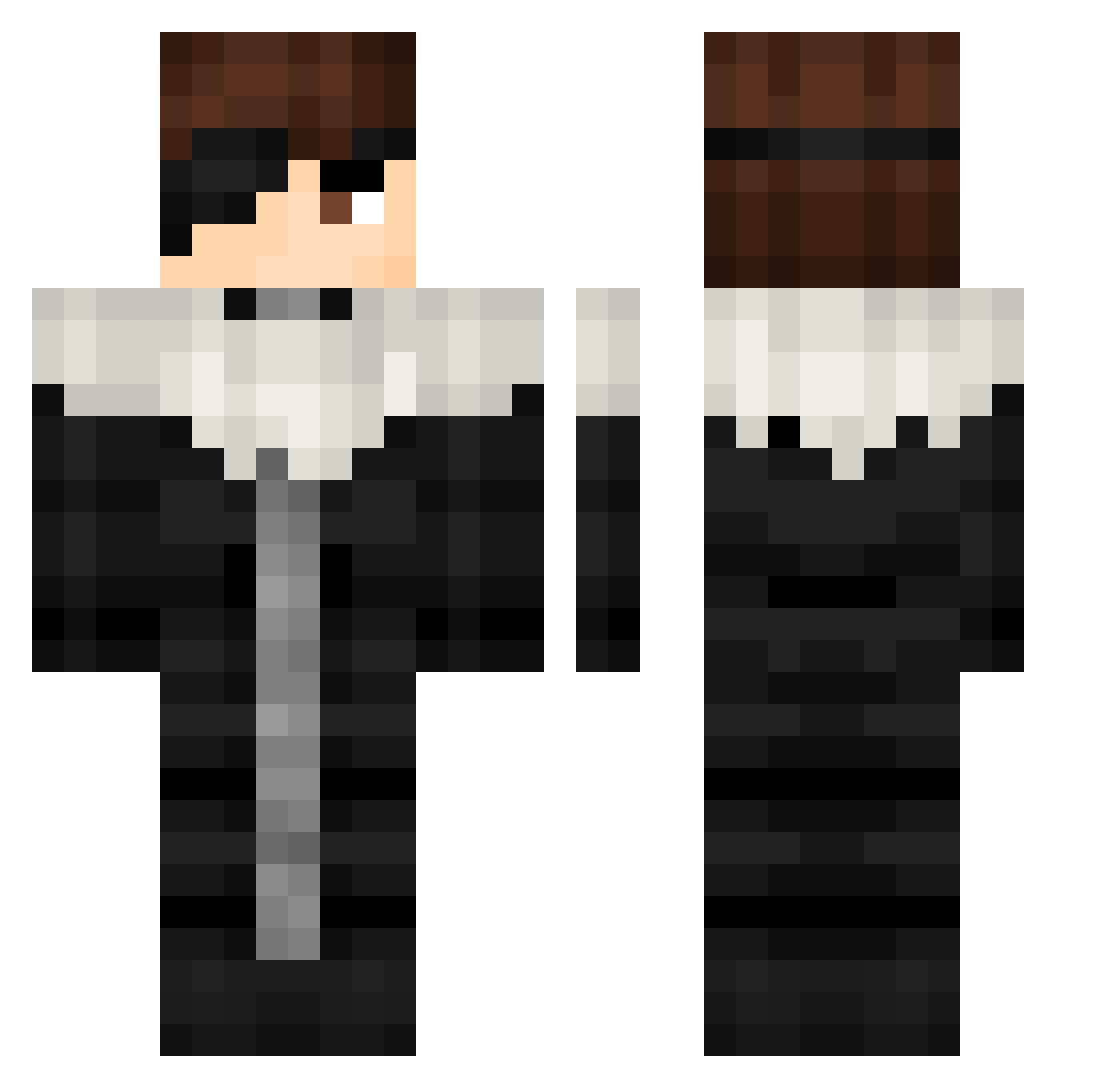 Time4Pizza Minecraft skin, front and back view