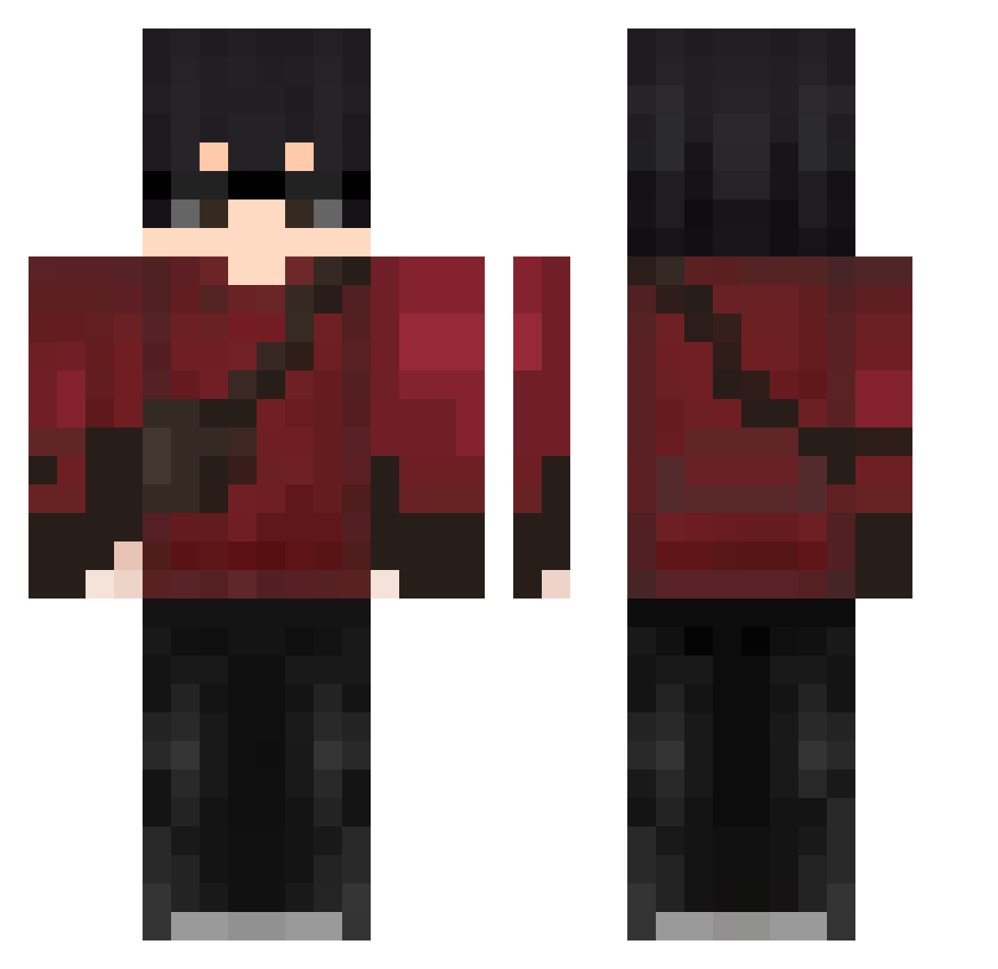 XD_ns24 Minecraft skin, front and back view