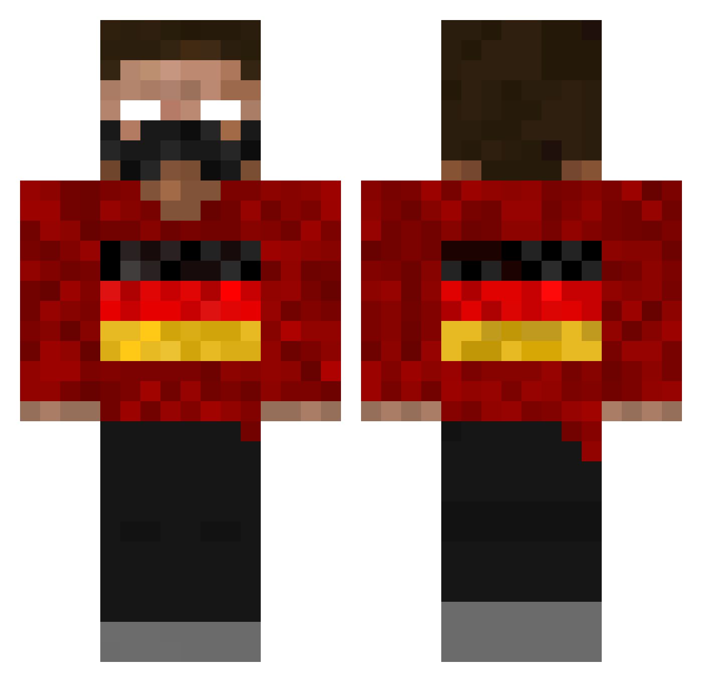 oADOLF Minecraft skin, front and back view