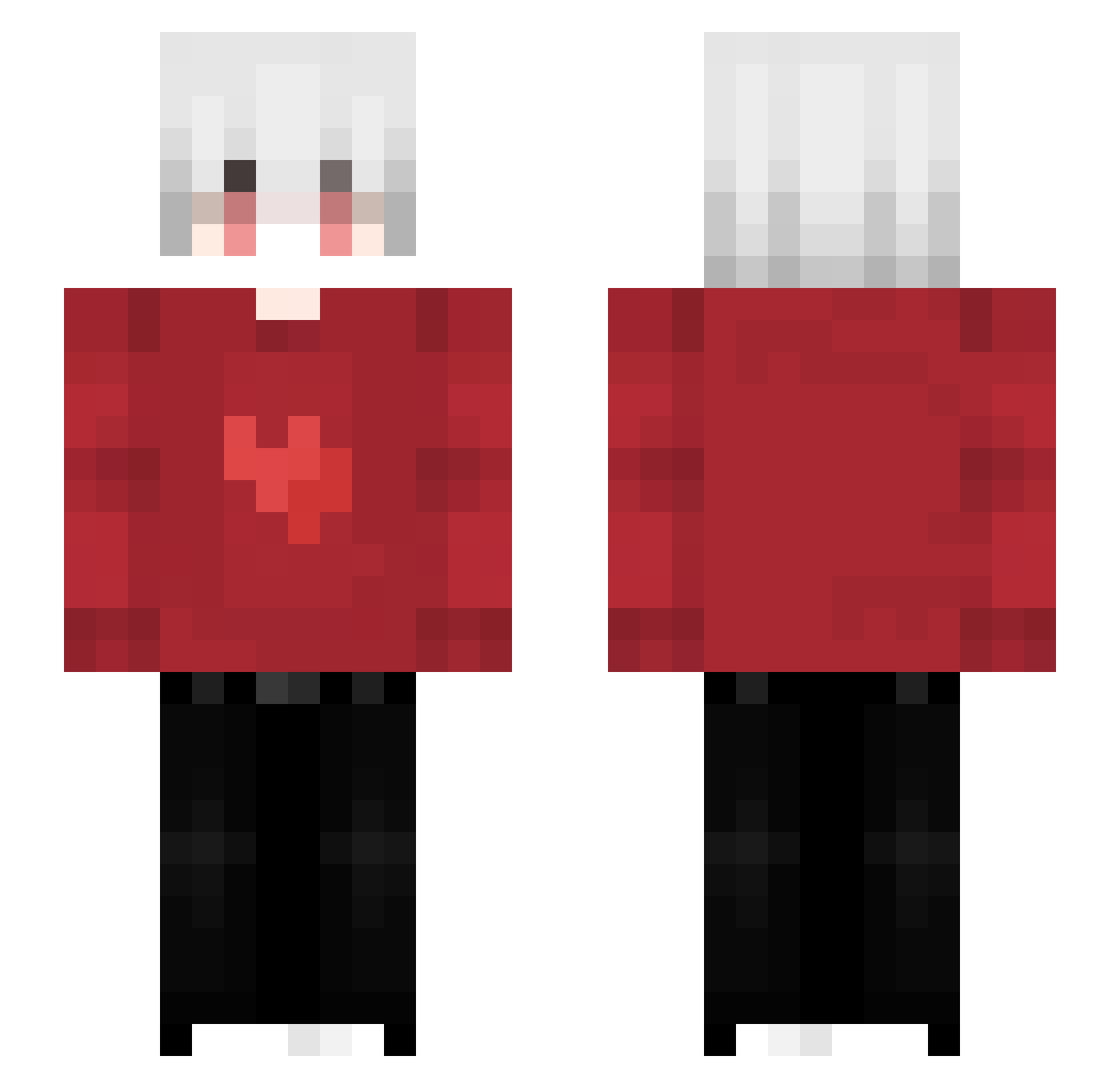 zppsW Minecraft skin, front and back view