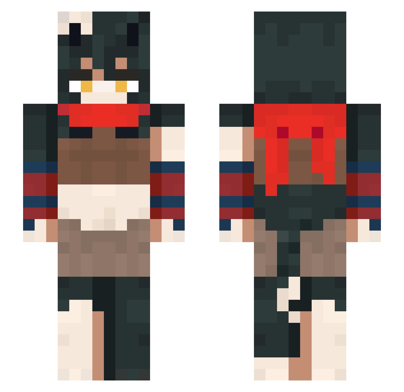 oPinguin Minecraft skin, front and back view