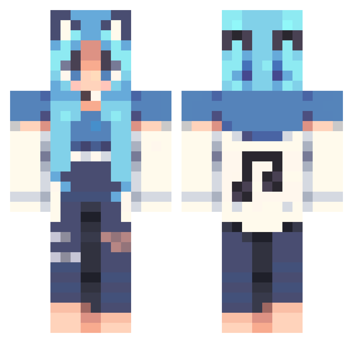 SpctcldGmrKat Minecraft skin, front and back view