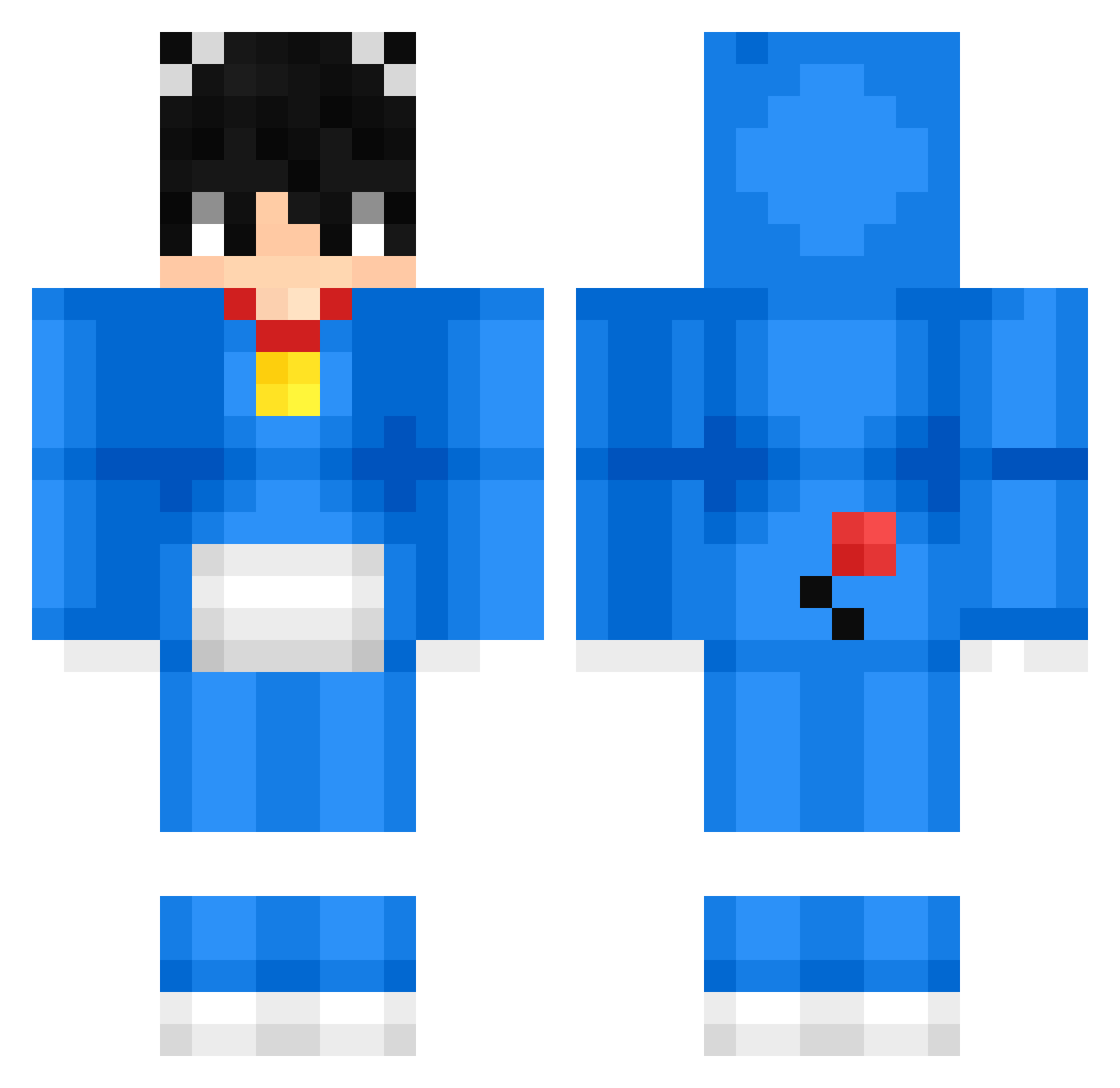 KaK_TyZz Minecraft skin, front and back view