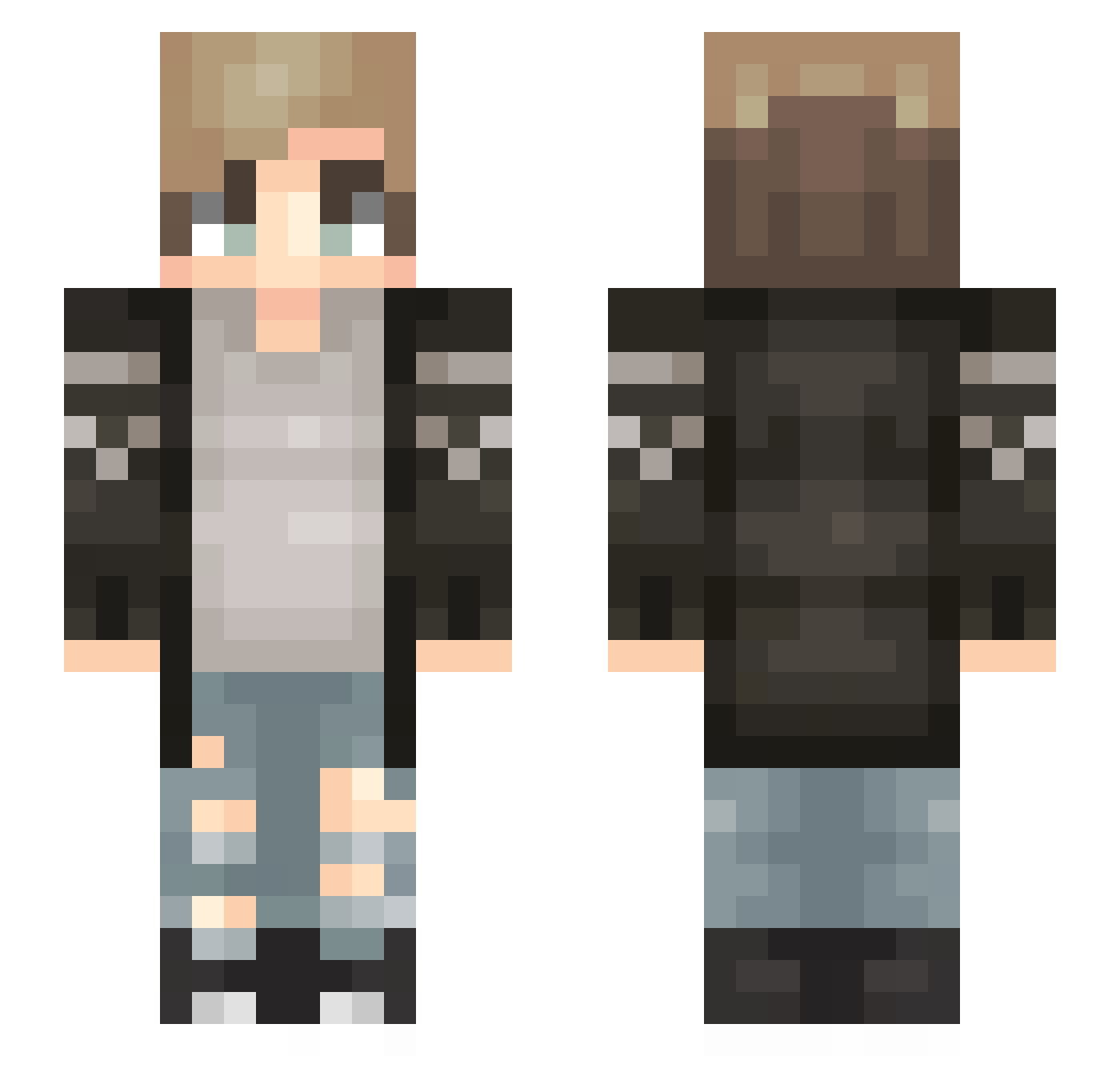 Jofinage Minecraft skin, front and back view