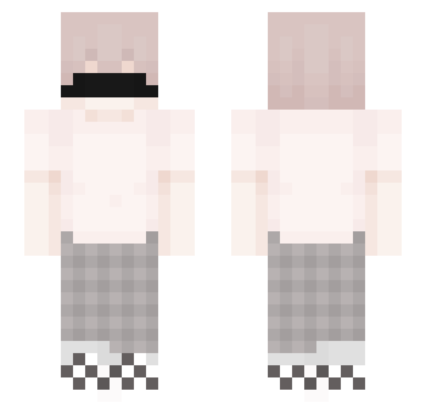 Hqgaming Minecraft skin, front and back view