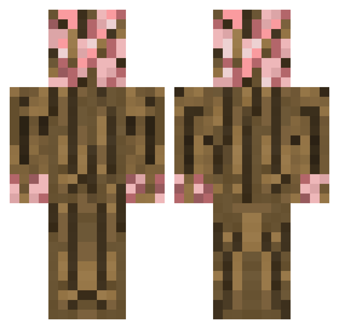 SnowysBlossom Minecraft skin, front and back view