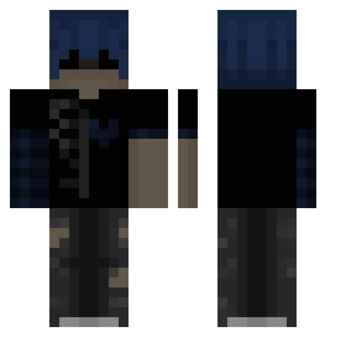 wkheit Minecraft skin, front and back view