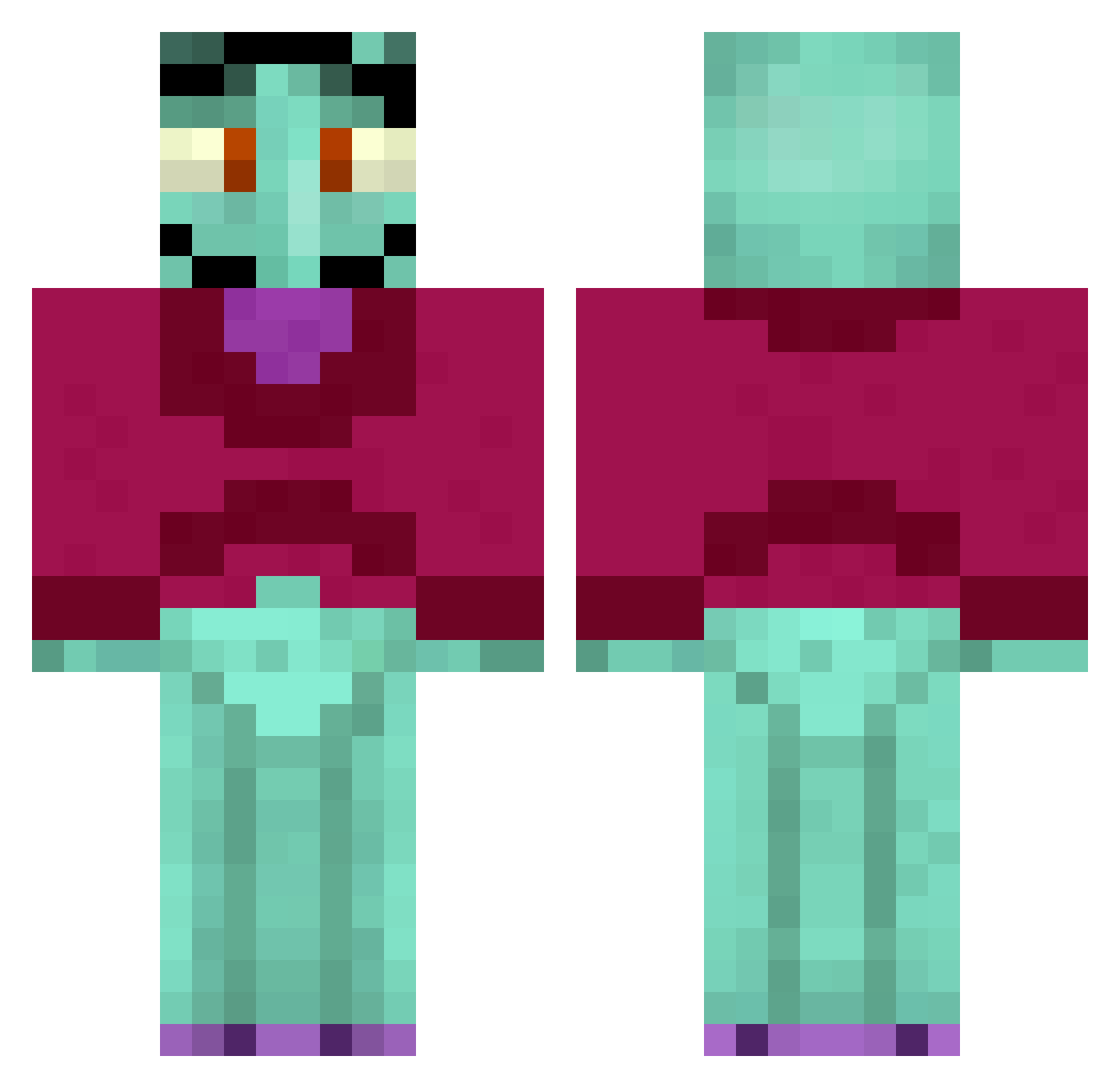 ForJagler Minecraft skin, front and back view