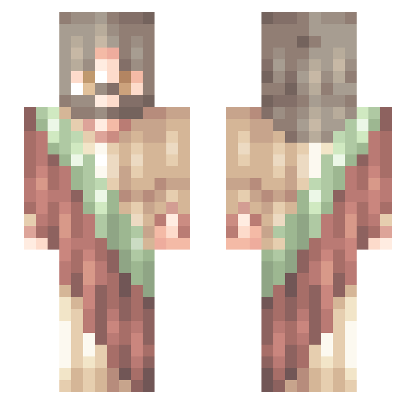 HazyFirefly Minecraft skin, front and back view