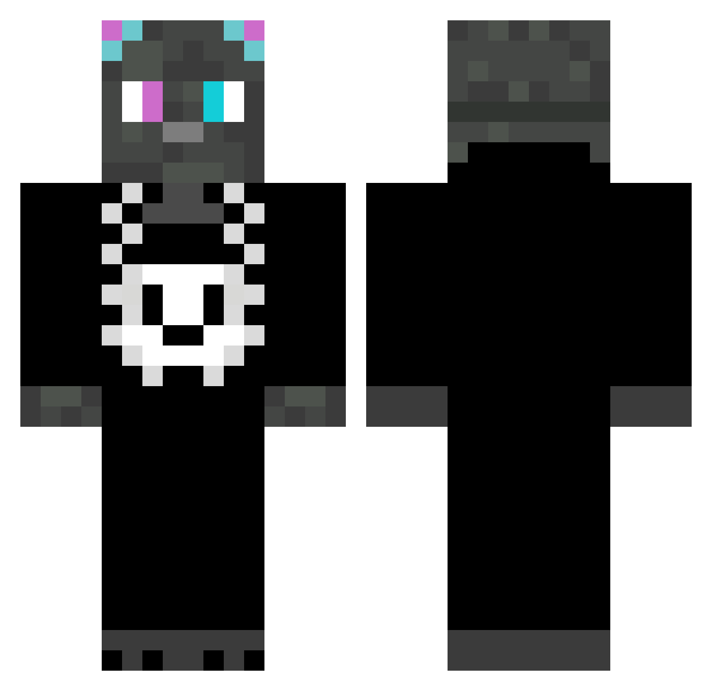 KittyTiLu Minecraft skin, front and back view
