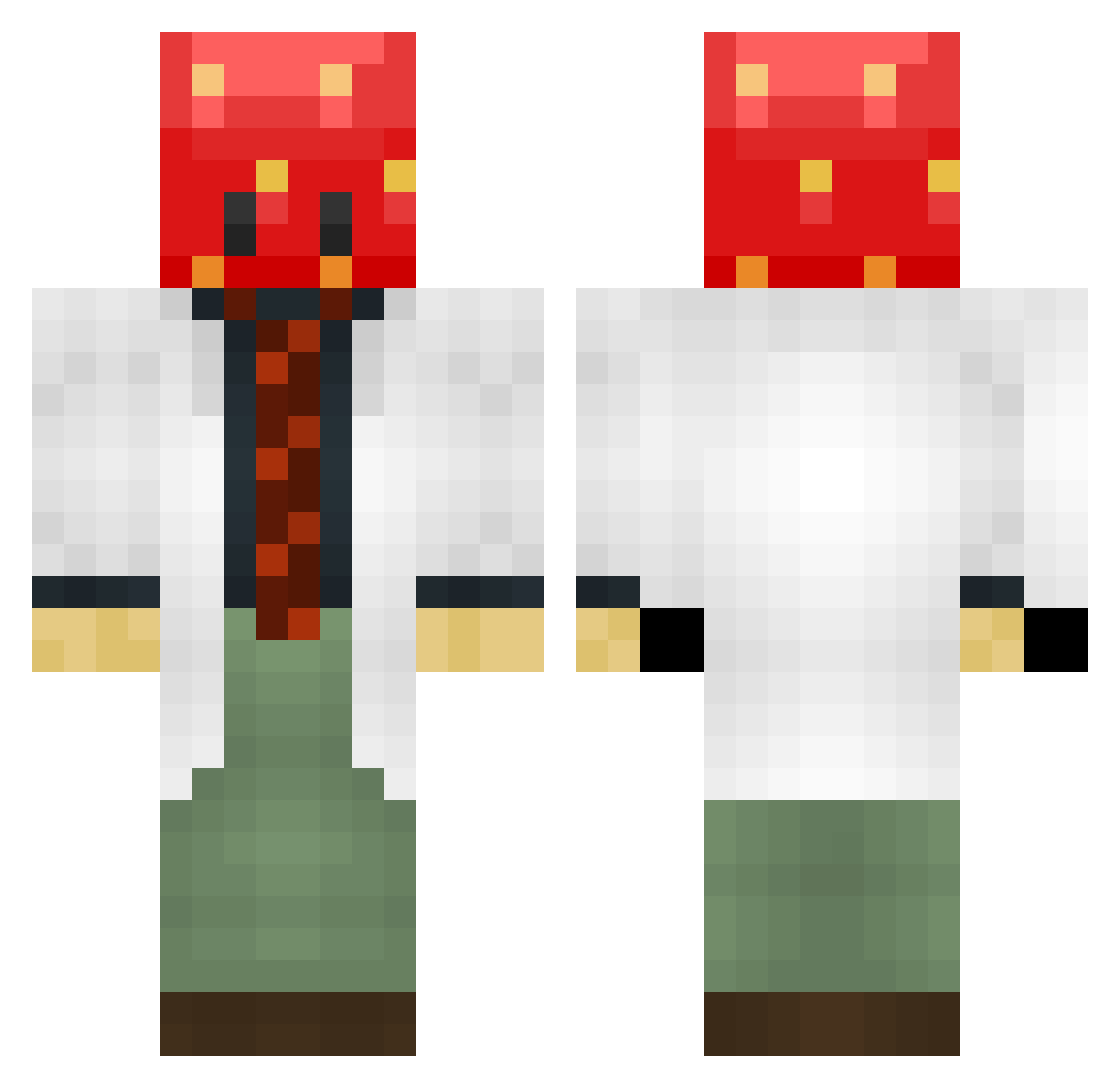 StrawberryGuy Minecraft skin, front and back view