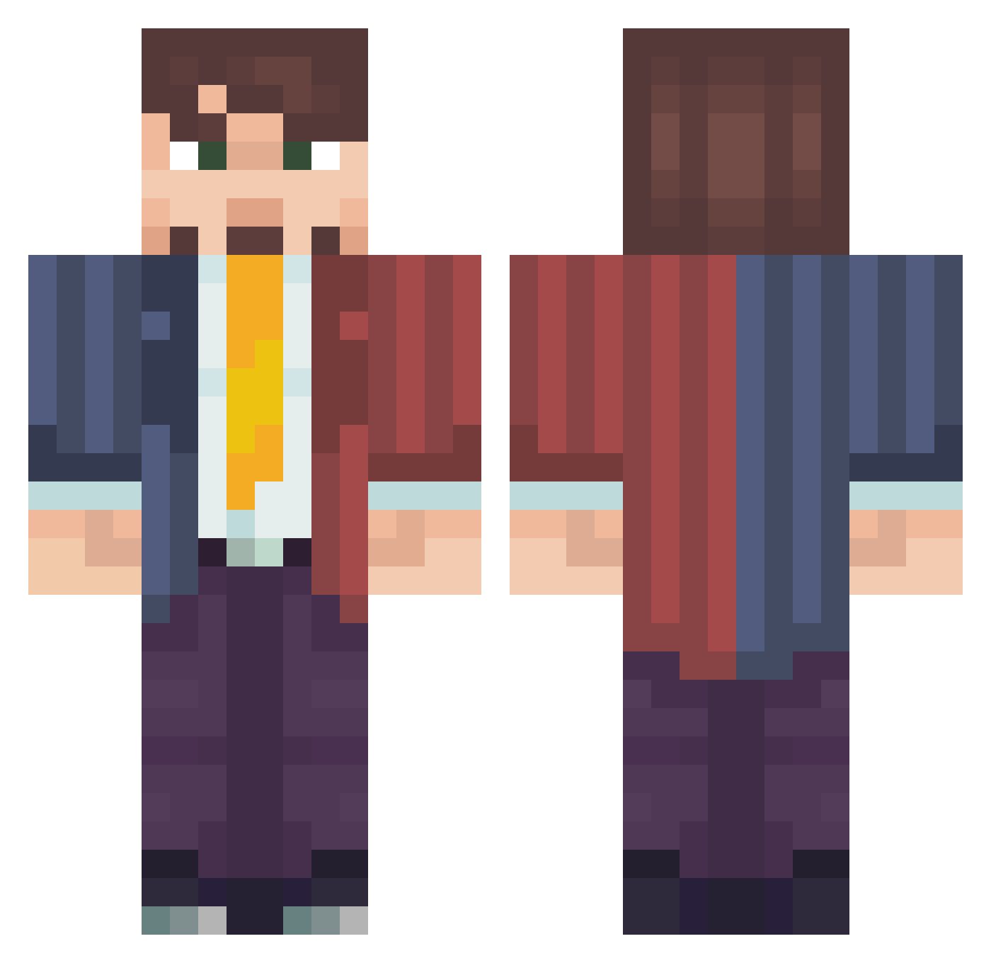 FriedrichGear Minecraft skin, front and back view