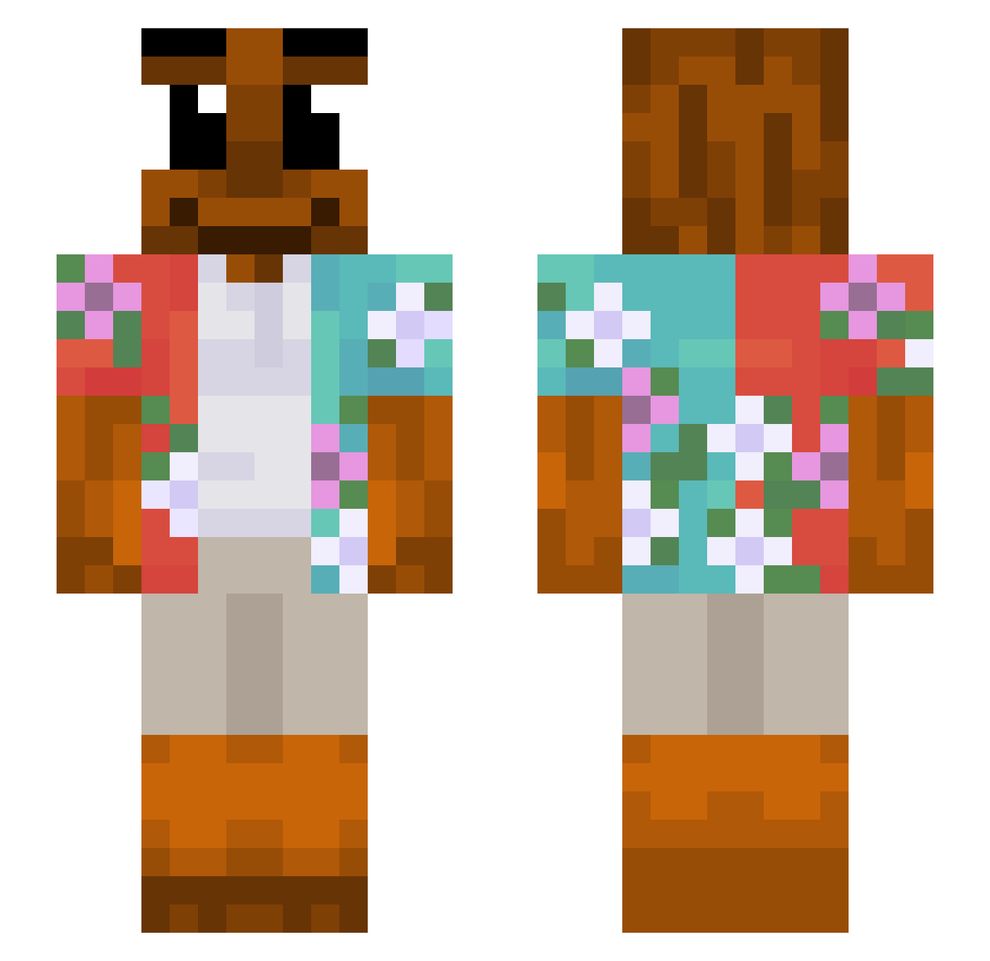 _FragileSilence Minecraft skin, front and back view
