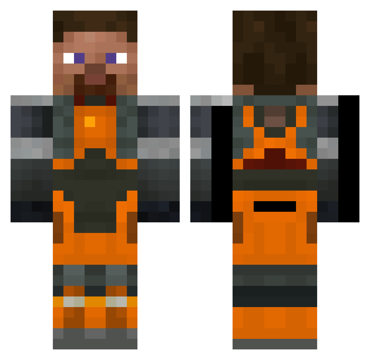 hexens Minecraft skin, front and back view
