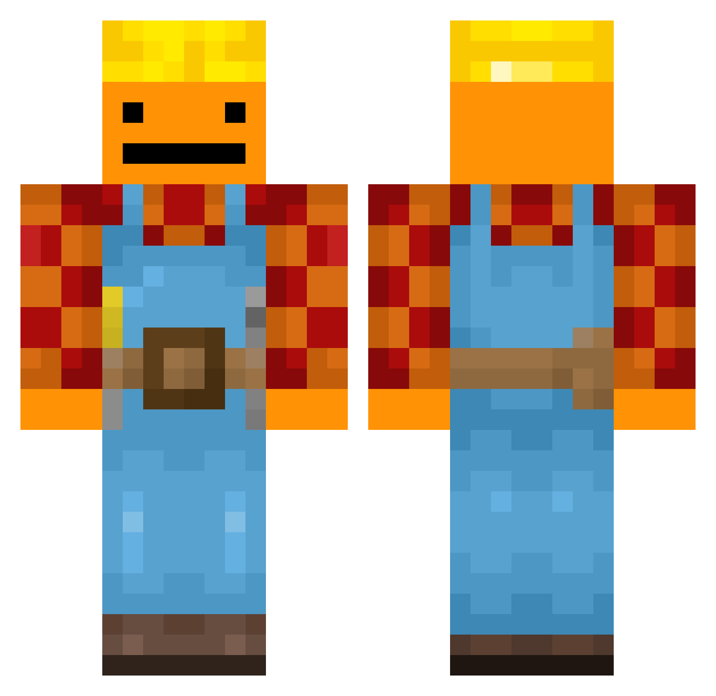 HFZombie2031 Minecraft skin, front and back view